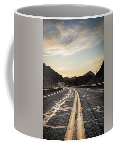 Desert Coffee Mug featuring the photograph Desert Drive by David Barile