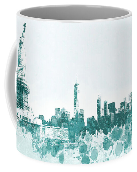 New York Coffee Mug featuring the mixed media Design 139 New York City by Lucie Dumas