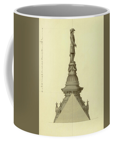 Thomas Ustick Walter Coffee Mug featuring the drawing Design For City Hall Tower by Thomas Ustick Walter