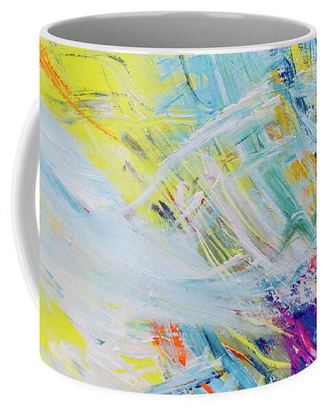 Abstract Coffee Mug featuring the painting Detail of brush strokes of random colors to use as background an by Joaquin Corbalan