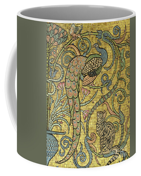 Crane Coffee Mug featuring the relief Detail of the gold mosaic frieze by Walter Crane
