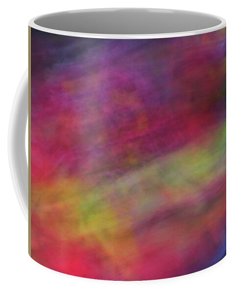 Abstract Coffee Mug featuring the photograph Diagonal soft abstract diagonal lines rainbow colors background artwork by Teri Virbickis