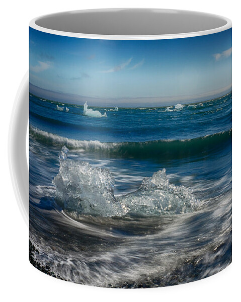 Iceland Coffee Mug featuring the photograph Diamond on the Beach by Amanda Jones