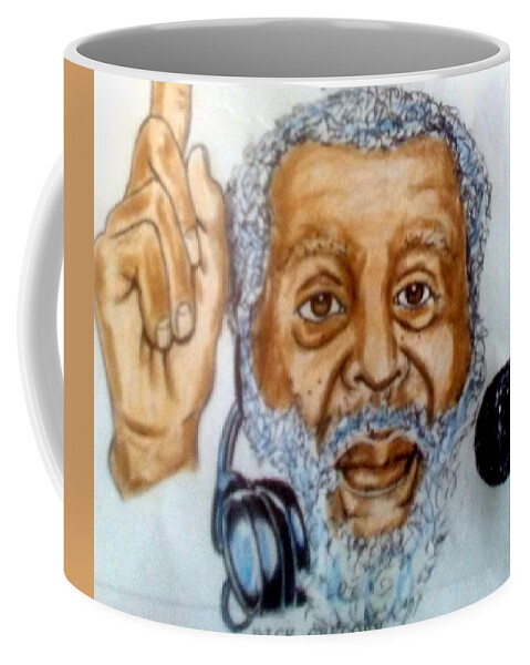 Blak Art Coffee Mug featuring the drawing Dick Gregory by Joedee
