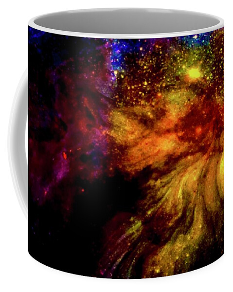 Galaxy Coffee Mug featuring the digital art Digital Galaxy Art by Laurie's Intuitive