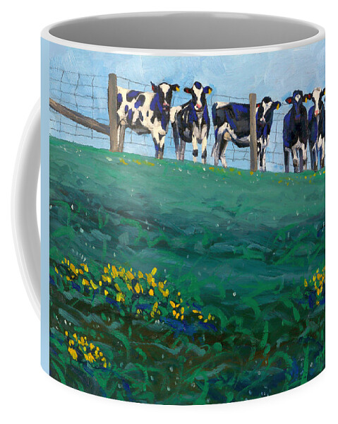 430 Coffee Mug featuring the painting Distant Pastures by Phil Chadwick