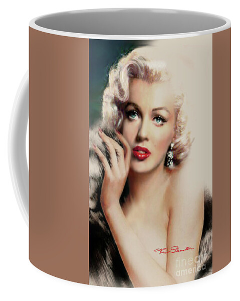 Marilynmonroe Coffee Mug featuring the painting Diva MM 169 Rose by Theo Danella