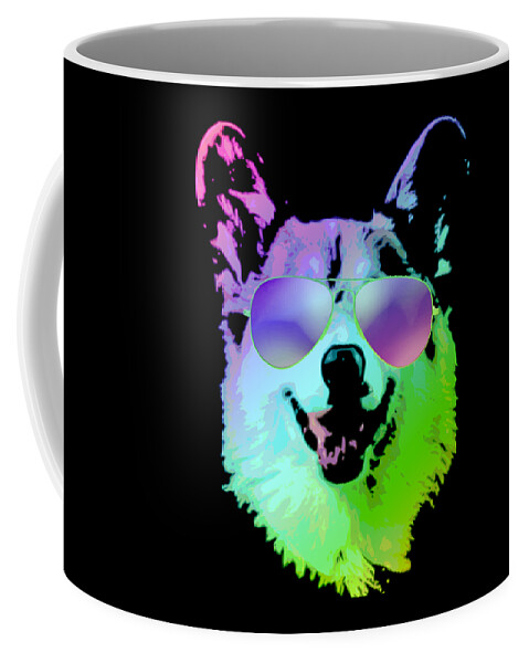 Corgi Coffee Mug featuring the digital art DJ Corgi With Sunglasses by Filip Schpindel
