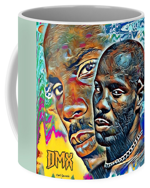 Dmx Coffee Mug featuring the mixed media DMX by Carl Gouveia