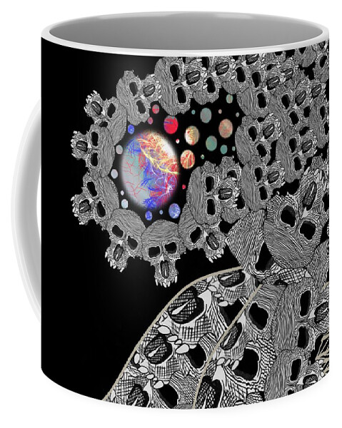 Fantasy Coffee Mug featuring the drawing Does The Ends Justify The Means by Joan Stratton