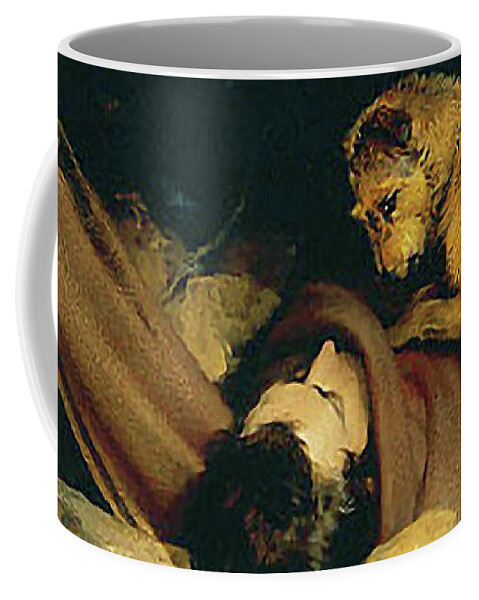 Grooming Coffee Mug featuring the mixed media Dog Love - Attachment by Edwin Landseer