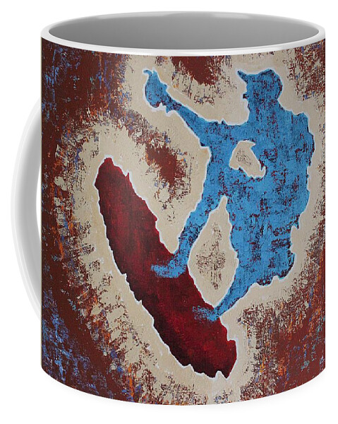 Don Quixote Coffee Mug featuring the painting Don Quixote on a Surfboard by Sol Luckman