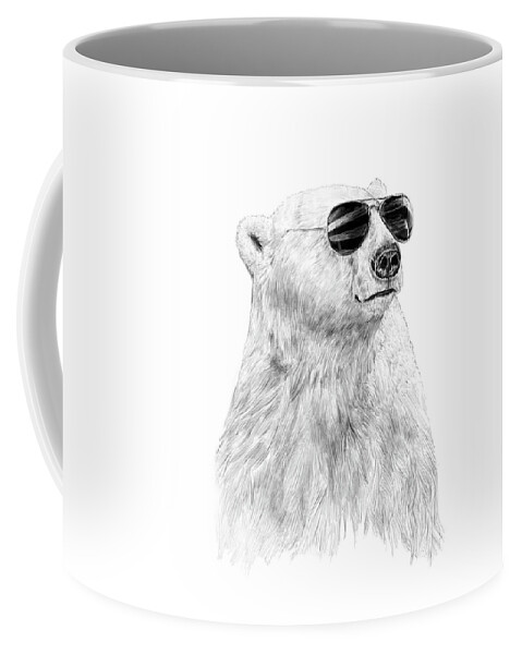 Polar Bear Coffee Mug featuring the drawing Don't let the sun go down by Balazs Solti