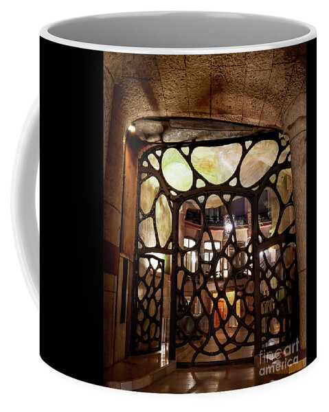 Casa Mila Coffee Mug featuring the photograph Doorway Casa Mila by Mary Capriole