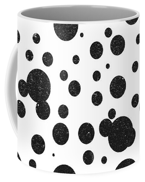 Dots Pattern Coffee Mug featuring the mixed media Dot Pattern 5 - Black, White - Ceramic Tile Pattern - Surface Pattern Design - Mediterranean Pattern by Studio Grafiikka