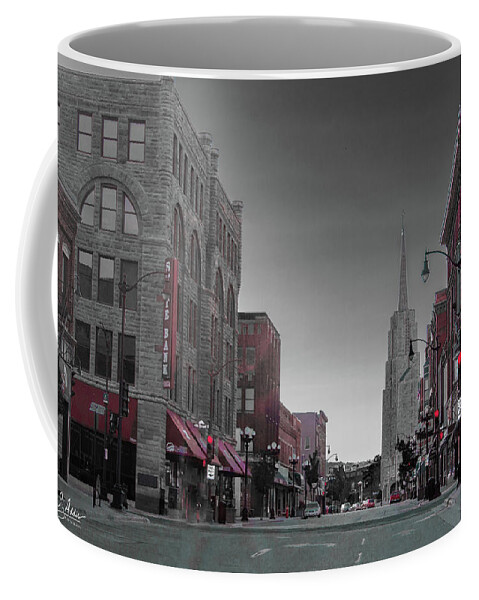 Red Coffee Mug featuring the photograph Downtown Red by Phil S Addis