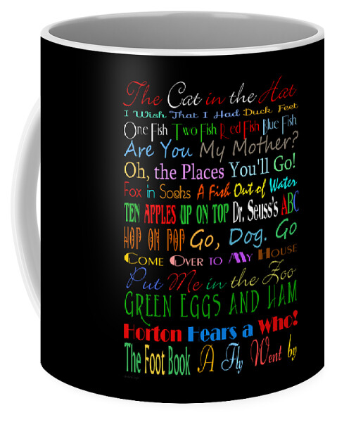 Dr Seuss Coffee Mug featuring the digital art Dr Seuss Books 1 by Andee Design
