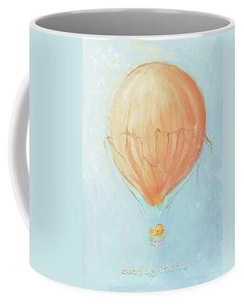 Dream Coffee Mug featuring the mixed media Dream Big Little One I by Diannart