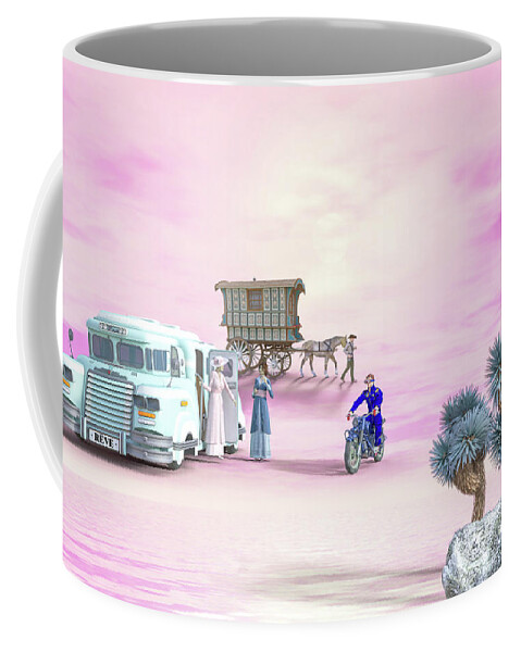 Desert Coffee Mug featuring the digital art Dream Crossing by Michael Cleere