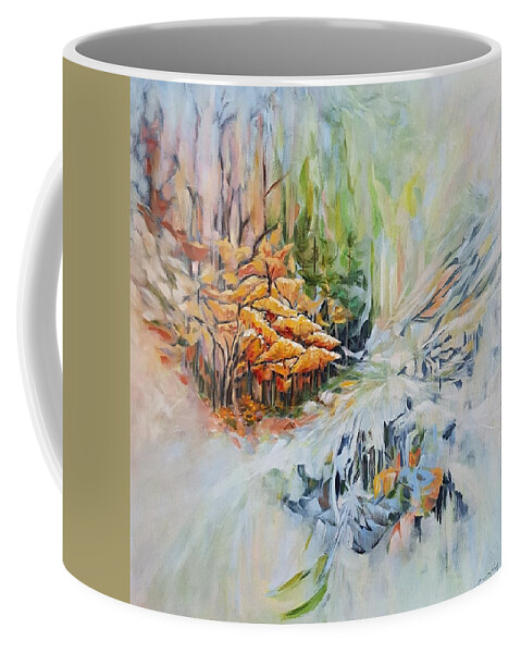 Abstract Coffee Mug featuring the painting Dreamland by Jo Smoley