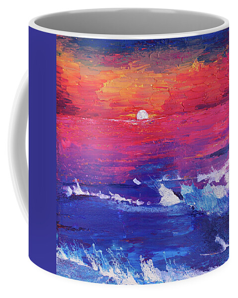 Water Coffee Mug featuring the painting The Pink of Dusk II by Mahnoor Shah