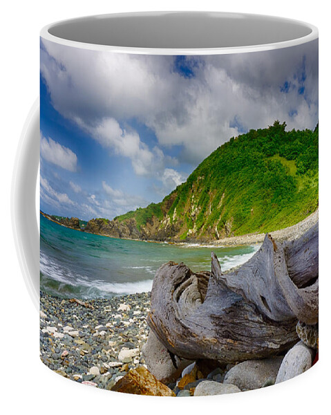 Pristine Coffee Mug featuring the photograph Driftwood Spiral by Amanda Jones