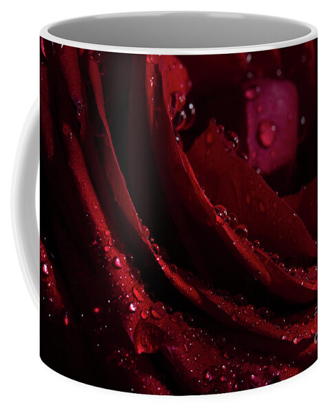 Rose Coffee Mug featuring the photograph Droplets On The Edge by Mike Eingle