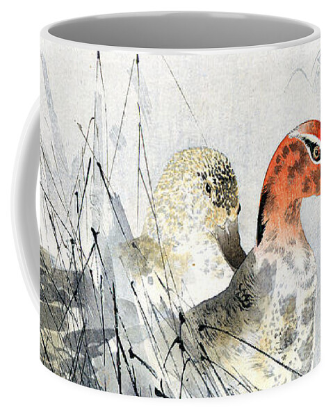 Hotei Coffee Mug featuring the painting Ducks by Hotei