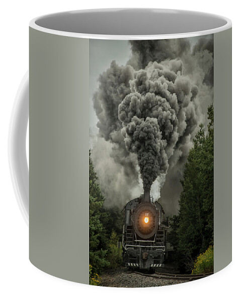 Railroad Coffee Mug featuring the photograph Duluth Missabe and Iron Range 332 steam locomotive 1 by Jim Pearson