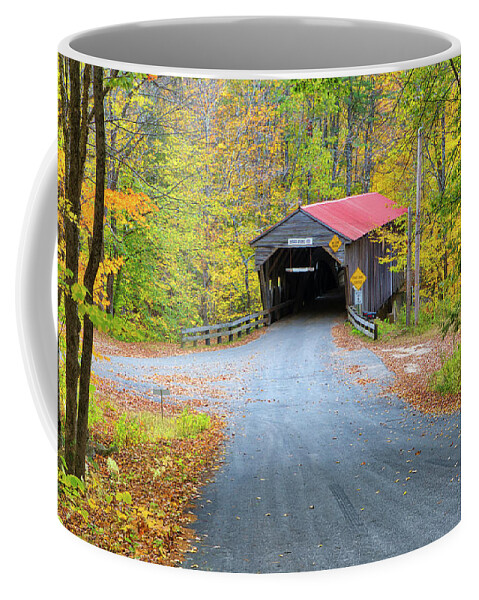 Durgin Covered Bridge Coffee Mug featuring the photograph Durgin Covered Bridge by Juergen Roth