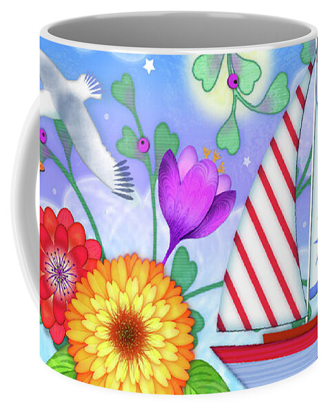 Teacup Coffee Mug featuring the digital art Dwell in Possibility by Valerie Drake Lesiak