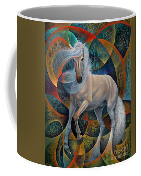 Horse Coffee Mug featuring the painting Dynamic Stallion by Ricardo Chavez-Mendez