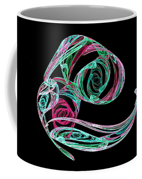 Fractal Universe Coffee Mug featuring the digital art E Abstract Fractal Art Pink by Don Northup