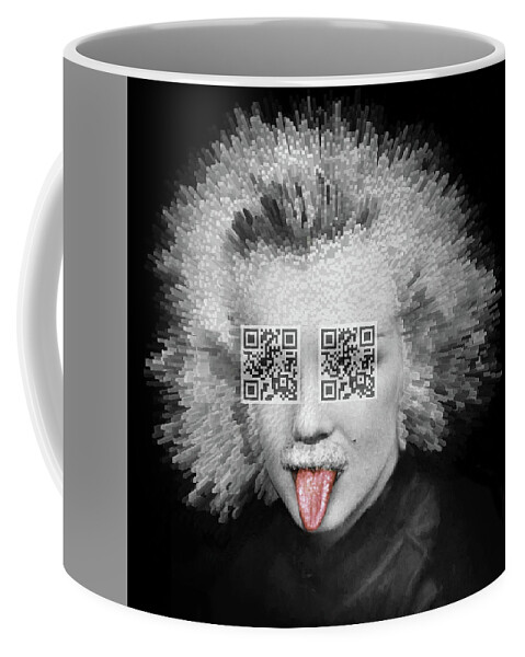 Pop Surrealism Coffee Mug featuring the painting E equals MM Squared by Big Fat Arts