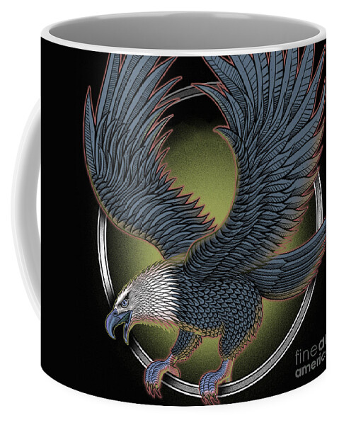 Bird Coffee Mug featuring the painting Eagle Illustration by Gull G