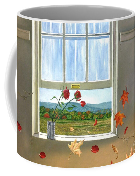 Rose Coffee Mug featuring the painting Early Autumn Breeze by Christopher Shellhammer