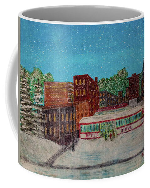 Snow Coffee Mug featuring the painting Early Snow by Randy Sylvia