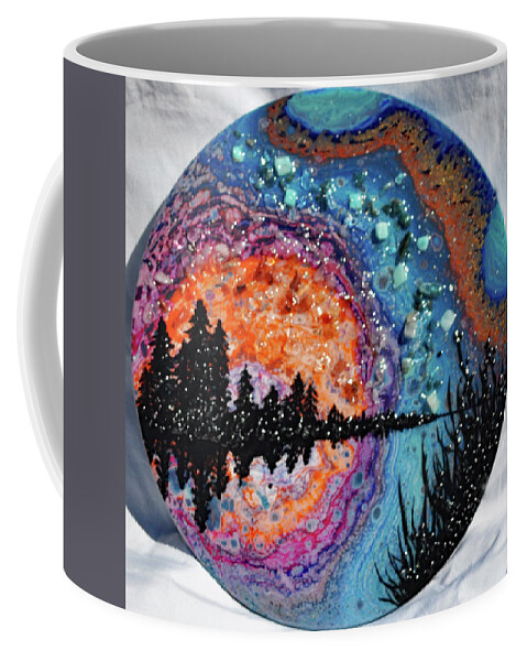Mixed Media Coffee Mug featuring the mixed media Earth Gems #19W160 round by Lori Sutherland