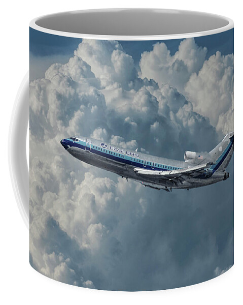 Eastern Airlines Coffee Mug featuring the photograph Eastern Airlines 727 with Billowing Clouds by Erik Simonsen