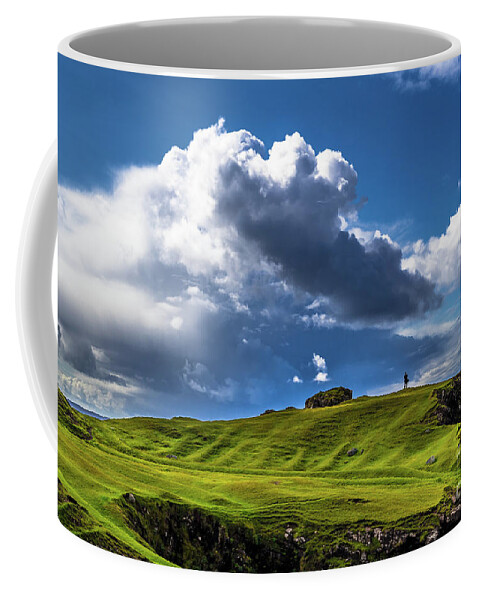 Alone Coffee Mug featuring the photograph Edge of Cliffs at Clachtoll Beach in Scotland by Andreas Berthold