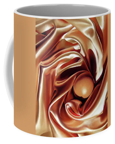 Satin Coffee Mug featuring the pastel Egg Swirl by Dianna Ponting