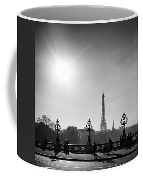 Eiffel Coffee Mug featuring the photograph Eiffel Tower from Pont Alexandre 1 by Nigel R Bell