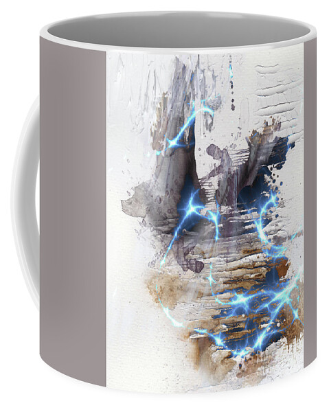 Abstract Coffee Mug featuring the digital art Electric Blue by Deb Nakano