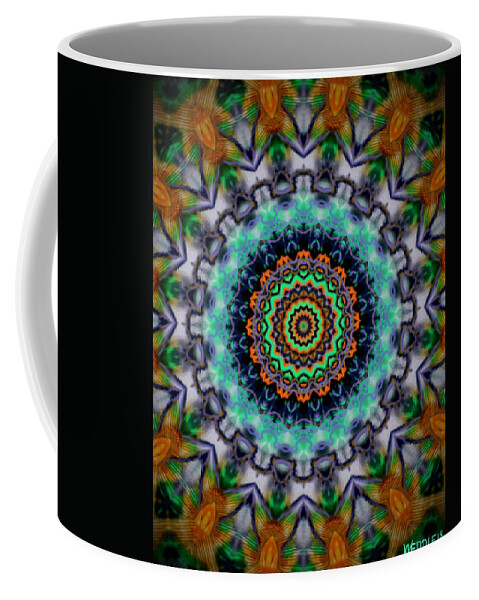 Mandala Coffee Mug featuring the digital art Electric Mandala by Angela Weddle
