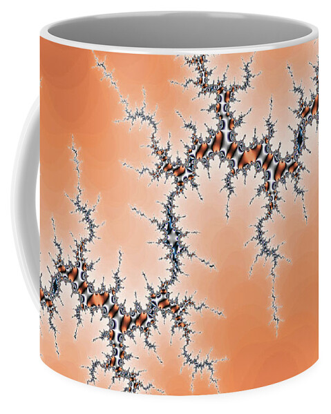 Abstract Coffee Mug featuring the digital art Electrified Fractal Orange Abstract Art by Don Northup