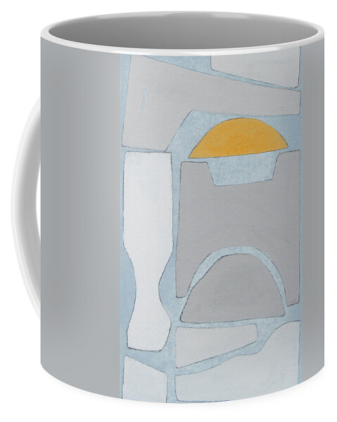 Abstract Coffee Mug featuring the painting Elements Of The Chateau V by Rob Delamater
