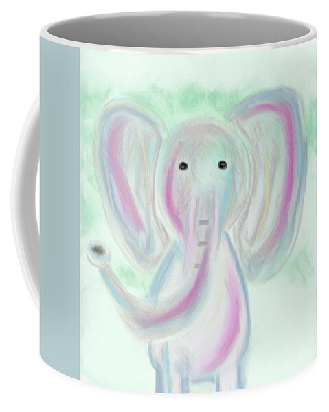 Nursery Coffee Mug featuring the mixed media Elephant Love by Jessica Eli