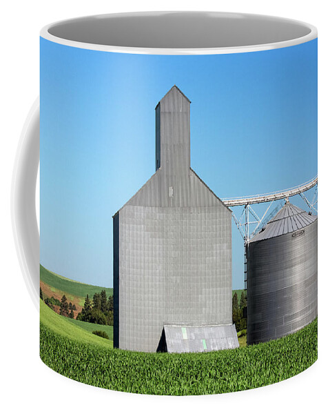 Grain Elevator Coffee Mug featuring the photograph Elevator and Bin by Todd Klassy