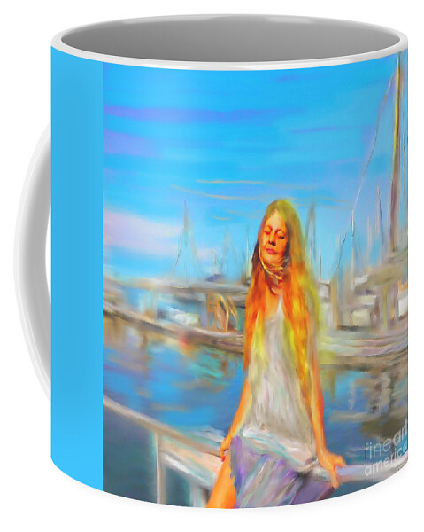 Ocean Coffee Mug featuring the painting Elizabeth by Hidden Mountain