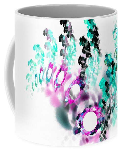Elusive Coffee Mug featuring the digital art Elusive Perfection Pink and Blue by Don Northup
